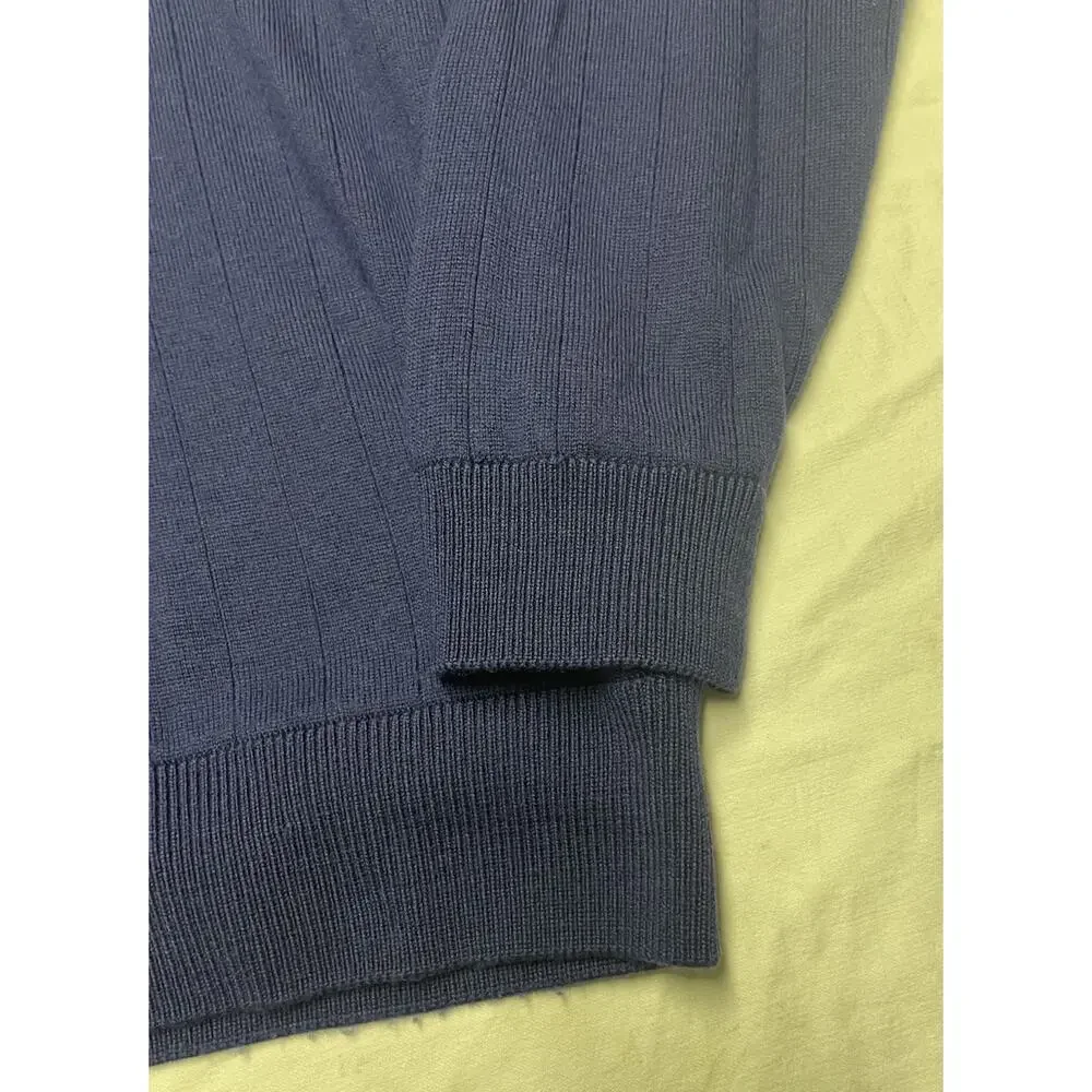Bobby Jones  1/4 zip golf sweatshirt Merino Wool men’s size M Navy Blue Golfwear